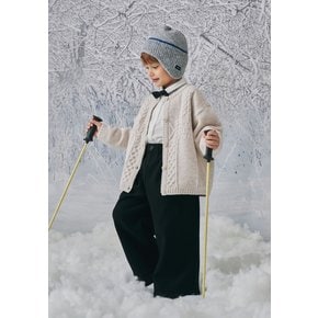 블랙 기모 와이드 크롭 팬츠 BZ63PT05BK