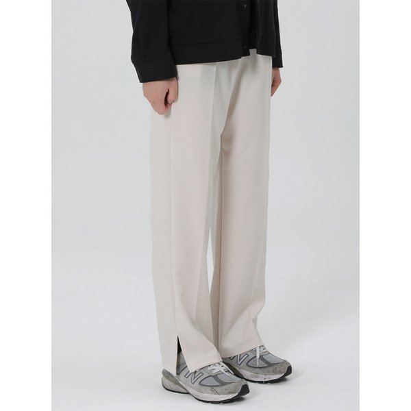 유니섹스 와이드 밴딩 슬랙스 p-2 ivory