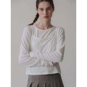 Almond layered t-shirt (ivory)