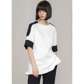 JACQUARD FRILL HEM BLOUSE[A]