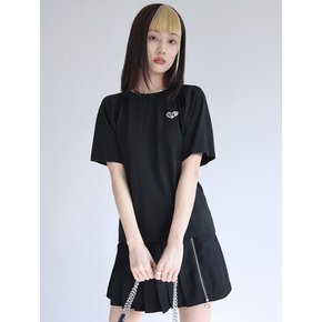 LAYERED BOLERO HALF SLEEVES T-SHIRT BLACK