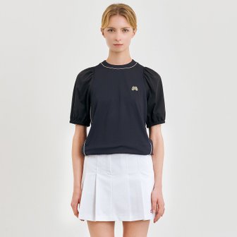 MARTINE GOLF [정상가 218000원]여성 퍼프 셔링 반팔셔츠 블랙 (QW0DKS22039)