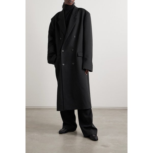 앤디 오버사이즈 더블 브레스티드 울 코트 블랙 1647597317180974