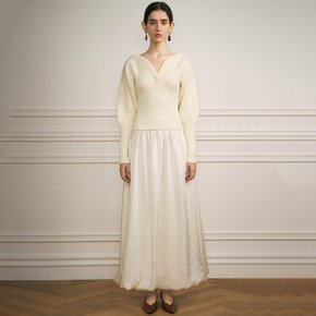 YY Moonlight satin long skirt_IVORY