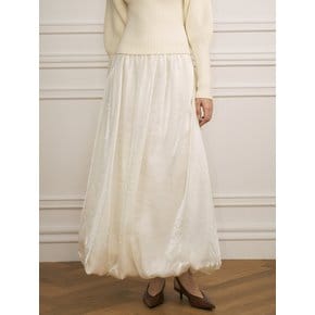 YY Moonlight satin long skirt_IVORY