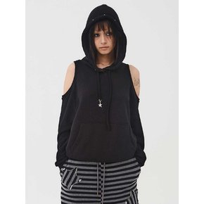 Cut-Out Hoodie Black