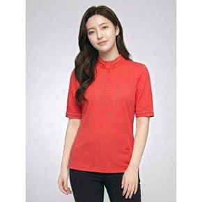 여성 물결 테잎 포인트 하프넥 반팔 티셔츠 AWTHL3361 304 G_P391433265