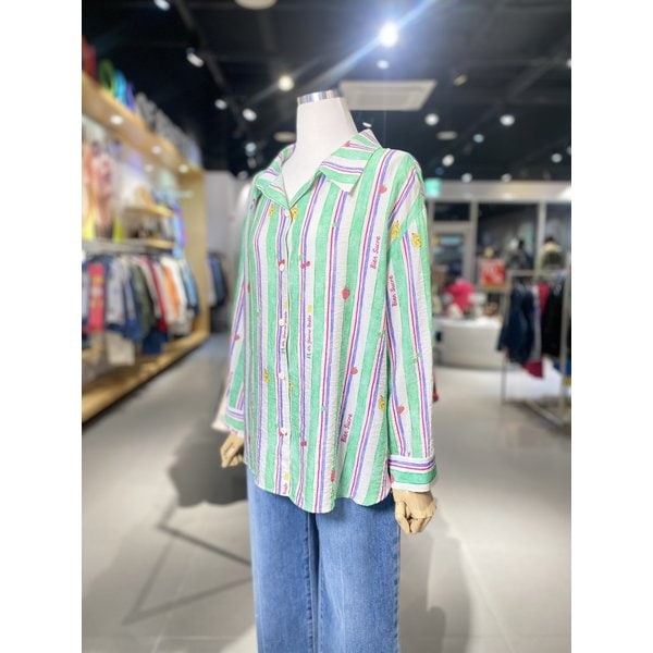 [여주점] 딸기 스트라이프 블라우스 (BABLA7631)