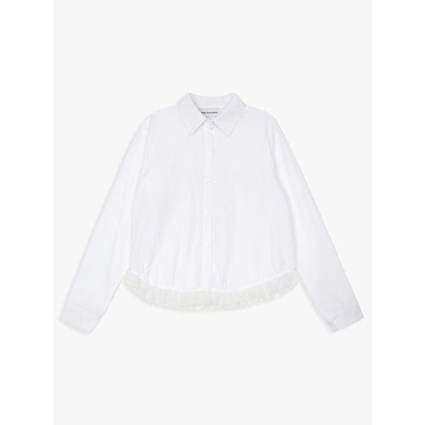 LACE LAYERED SHIRT_WHITE