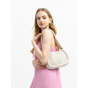 MACRAME SHOULDER BAG- BLACK / IVORY