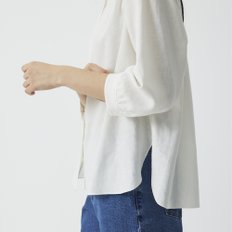 여 리넨 블렌디드 루즈핏 7부 셔츠(WHITE / YELLOW / LIGHT BLUE / NAVY)