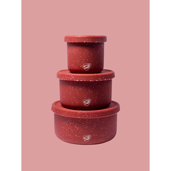 친환경 실리콘용기 레드 스펙클 10oz/20oz/30oz