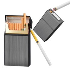  슬림 에쎄 필라멘트 라이터 일체형 메탈 담배 케이스 20개피