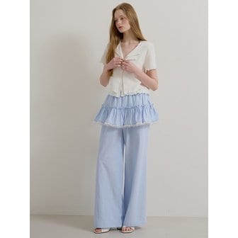 모어댄라이크 STRIPE SKIRT PANTS - SKYBLUE