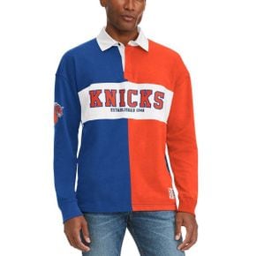 4383582 TOMMY JEANS Mens Tommy Jeans Royal/Orange New York Knicks Ronnie Rugby Long Sleeve