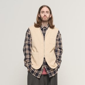 CORDUROY AMEKAJI POCKET VEST (BEIGE)