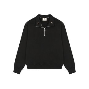 Gem in dream embroidered half zip-up sweatshirt black Unisex