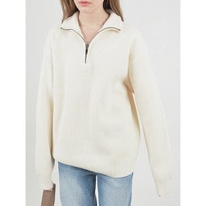 Modal Knit Half Zip-up (Cream)