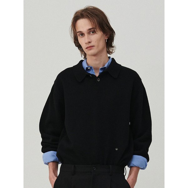 [COLLECTION LINE] 헤리티지 폴로 울 니트 블랙
