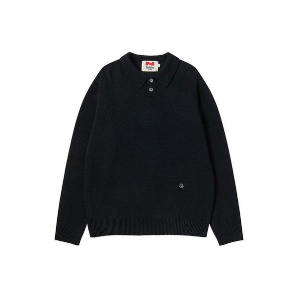 [COLLECTION LINE] 헤리티지 폴로 울 니트 블랙