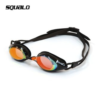 스쿠알로 SQUALO 프리미엄 김서림 방지형 경기용 준선수용 미러 수경 물안경 MM-1200 블랙