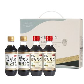 신앙촌 레드K 4-1호 양조간장 선물세트 생명물간장 500mL×3 1급 진간장 500mL×1 C