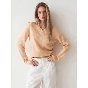 V-neck Nep Yarn Sweater WHKAE1241F