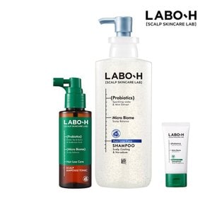 [쿨링기획] 라보에이치 두피 쿨링&노세범 샴푸 400ml + 클리닉 앰플 토닉 100ml+50ml 증정