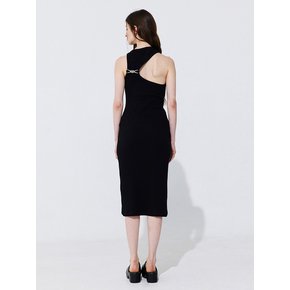 Back Cut-out Sleeveless Dress_Black