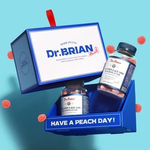 닥터브라이언 비타민C&D3000(복숭아맛) (100구미*2박스/총66일분/선물포장)
