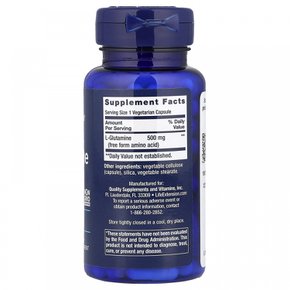 라이프익스텐션, L-글루타민, 500 mg, 100 베지테리언 캡슐