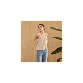 Double Line V-Neck Slv_Beige