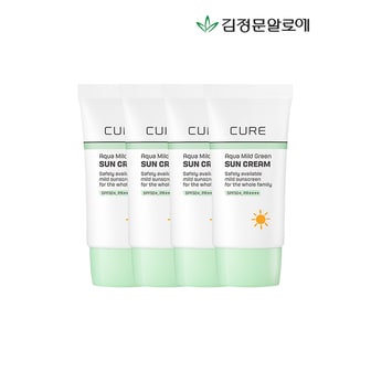 김정문알로에 큐어 마일드 그린 선크림 무기자차  40ml 4개_P337245730