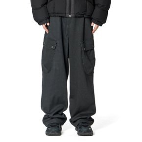 Side Big Pocket Cargo Pants (WASHED BLACK)