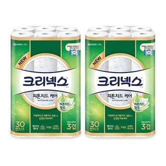 제이큐 휴지 숲속의피톤치드 크리넥스 3겹30롤x2개