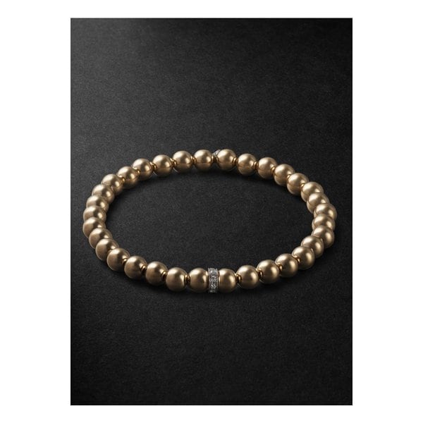 Gold and Silver Diamond Beaded Bracelet