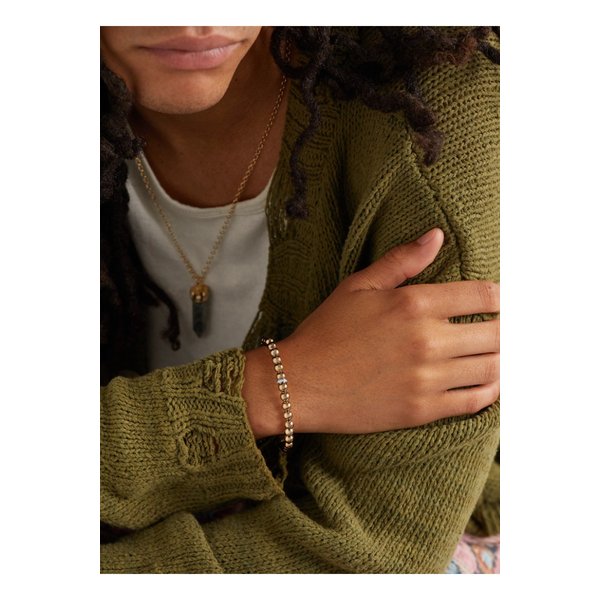 Gold and Silver Diamond Beaded Bracelet