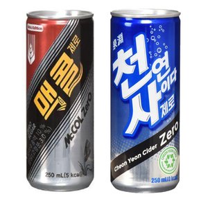 맥콜 제로 250ml 15입+천연사이다 제로 250ml 15입