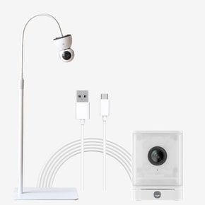 (세트)스마트 CCTV 홈카메라 400만 화소 4MP 큐브 & 5m케이블 & 스탠드 거치대