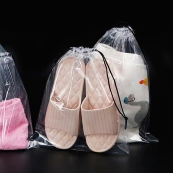 [옷자락] 남자 여자 가족여행 투명 신발 보관 방수 슈즈 파우치