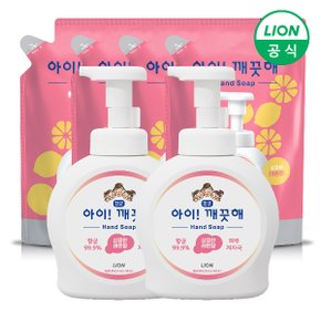 아이깨끗해 핸드워시 용기 490ml 2개+리필 450ml 4개 (순/레몬/청포도 택1)