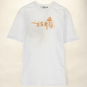 MSGM 20SS 2842MDM269 207498 01 캣로고 라운드 반팔티셔츠 화이트 여성