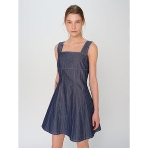 SLEEVELESS STITCH MINI DRESS / BLUE