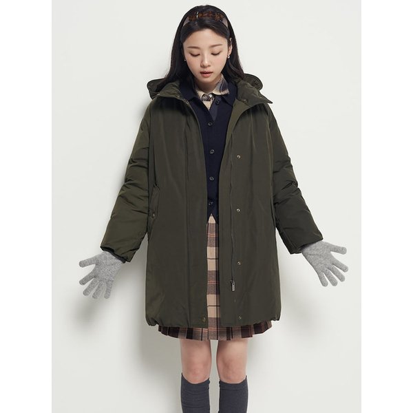 클래식 야상 다운 롱기장 점퍼  카키 (BF5Y38C02H)