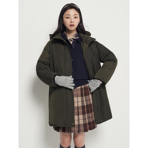 클래식 야상 다운 롱기장 점퍼  카키 (BF5Y38C02H)