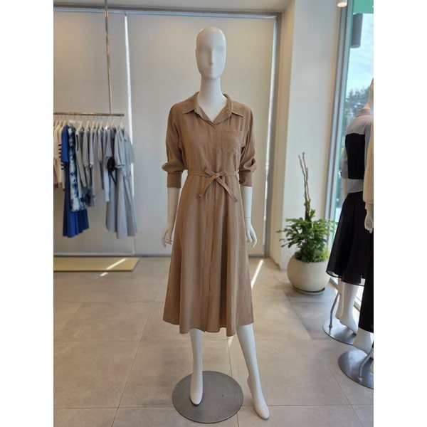 [여주점] [더 아이잗] 여성 오픈 칼라 플레어 셔츠 원피스(IS3M0OP721)