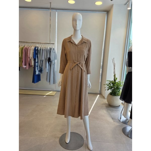 [여주점] [더 아이잗] 여성 오픈 칼라 플레어 셔츠 원피스(IS3M0OP721)