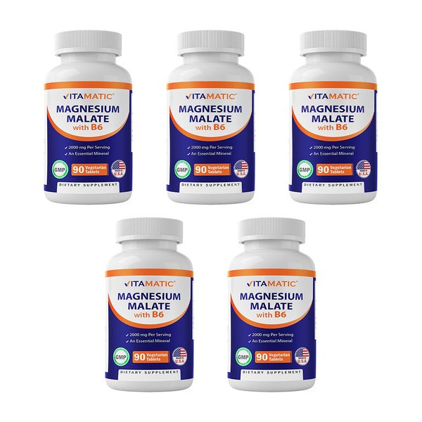 비타메틱 말레이트 마그네슘 Vitamatic Magnesium Malate600mg 90정 5팩