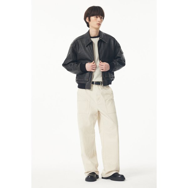 [MEN] 투포켓 블루종 리얼레더 자켓 9155161209071