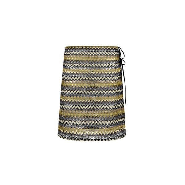 Ethnic Long Wrap Skirt Brown